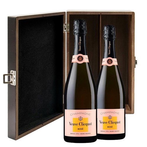 Veuve Clicquot Rose Label 75cl Double Luxury Gift Boxed Champagne